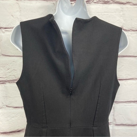 Banana Republic Bi-Stretch Pleat Dress Size 10 Black Wedding Party Zipper Classy - Picture 9 of 15